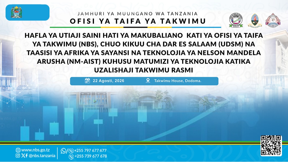 Hafla ya Utiaji Saini Makubariano Kati ya NBS, UDSM, NM-AIST