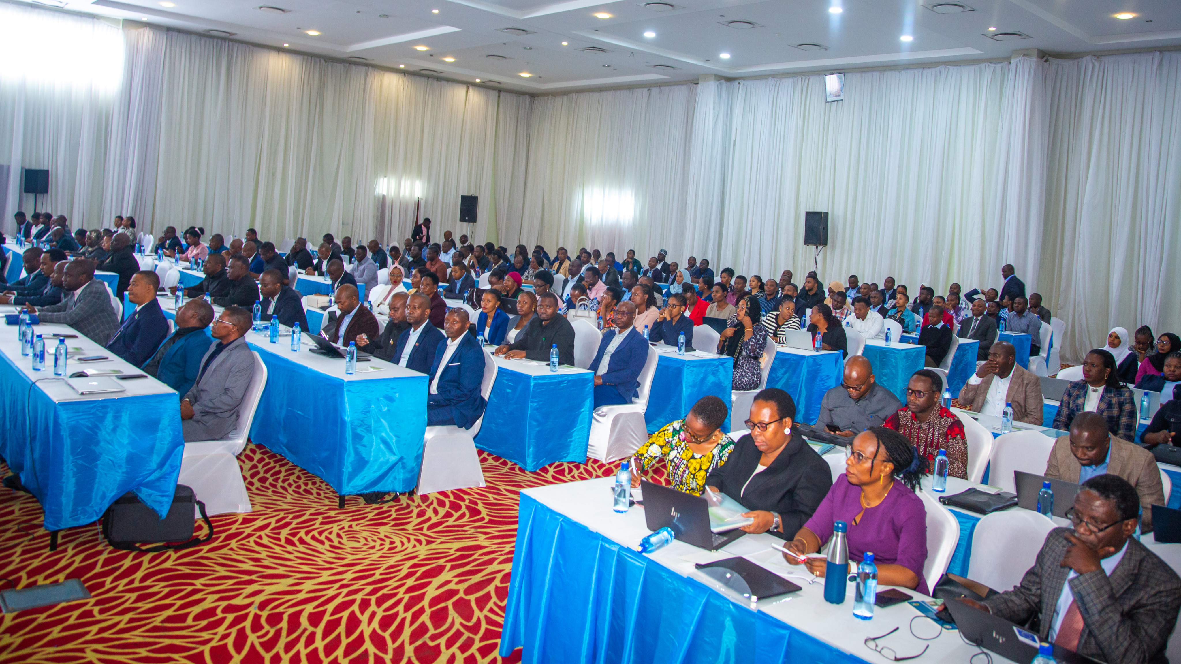 Employees of National Bureau of Statistics (NBS) at their annual meeting taking place at PSSSF conference hall in Dodoma. The meeting is chaired by Statistician General Dr. Amina Msengwa.