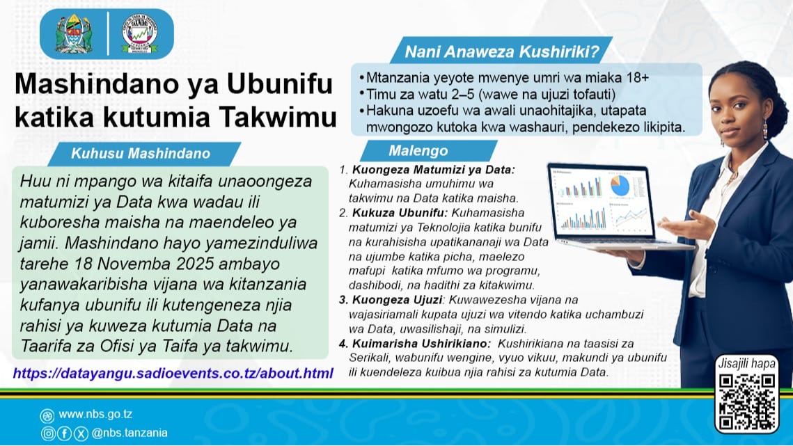 To Participate Please Click the following Link  https://datayangu.sadioevents.co.tz/about.html