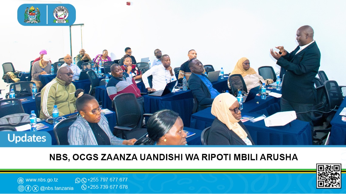 Ofisi ya Taifa ya Takwimu (NBS) kwa kushirikiana na Ofisi ya Mtakwimu Mkuu wa Serikali Zanzibar (OCGS), imeanza kikao kazi cha uandishi wa Ripoti ya Utafiti wa Mapato na Matumizi ya Kaya Binafsi nchini pamoja na Ripoti ya Umaskini Usiotokana na Kipato nchini za mwaka 2025, zoezi ambalo linafanyika kwenye Ukumbi wa Mafao Village, jijini Arusha.