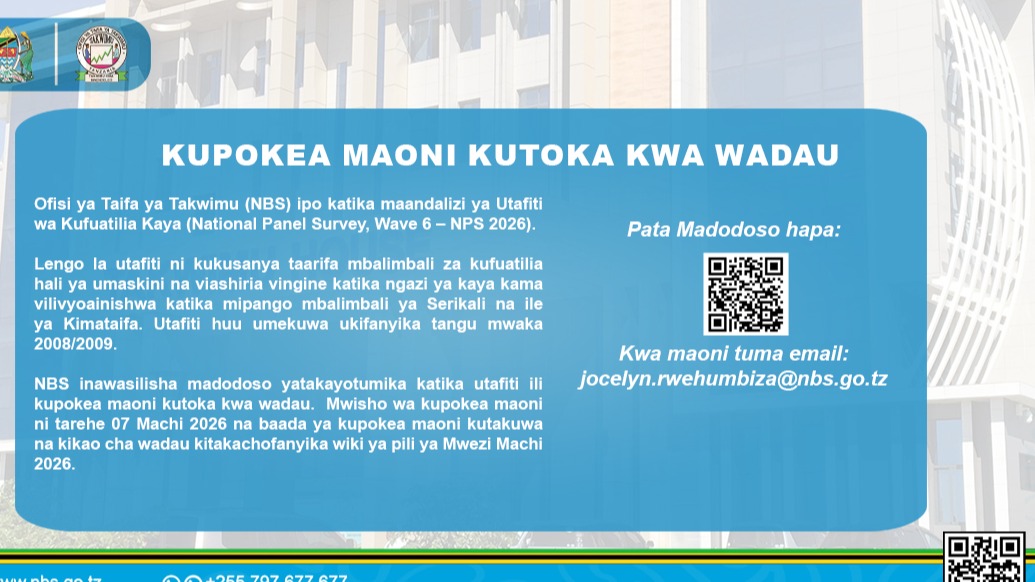 NBS Kupokea Maoni Kutoka kwa Wadau